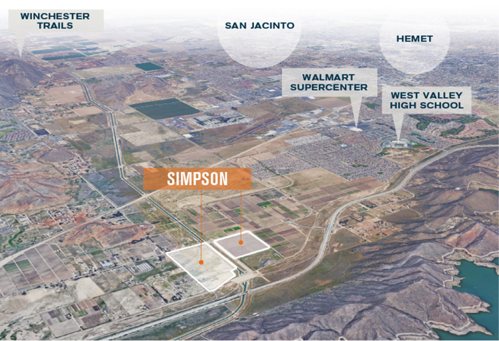 WALTON ACQUIRES 94 ACRES IN HEMET, CALIF. ADDING TO ITS LAND PORTFOLIO IN RIVERSIDE COUNTY